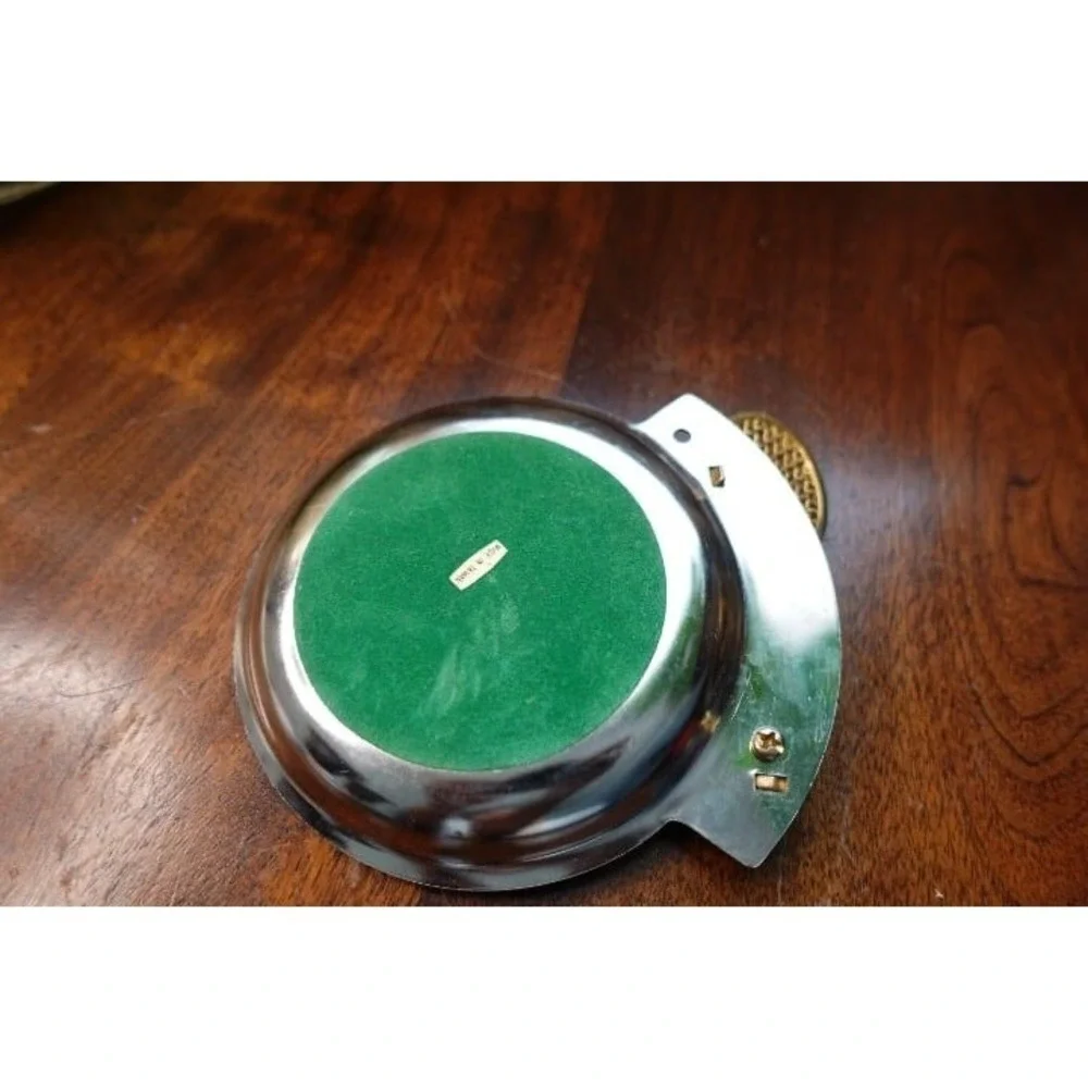 Vintage Tennis Racquet Ashtray Trinket Dishware Silver Tone‎ Collectible